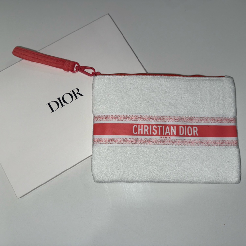 GWP Christian Dior White and Orange Pouch